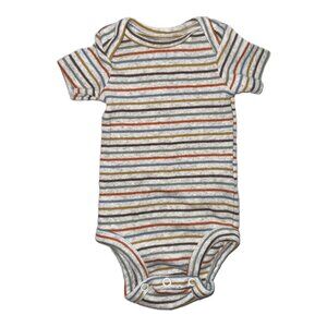 Organic Cotton Ribbed Stripe Bodysuit, Newborn 0 months